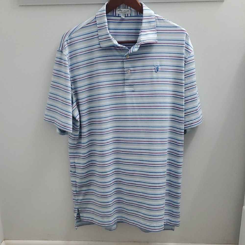 Peter Millar Summer Comfort Striped Polo Size Large